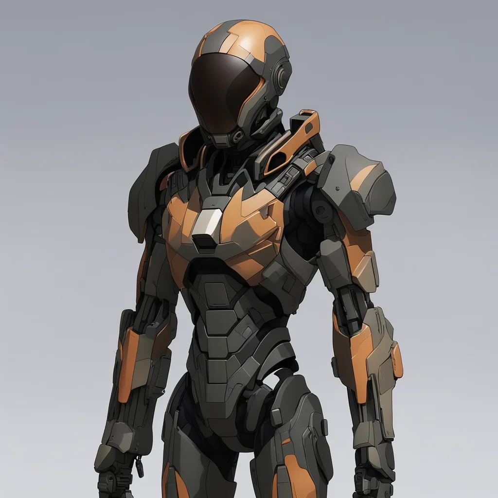 a scifi animation cel art piece of an EVA inspired military tech mercenary like exosuit with featureless hard surface mo