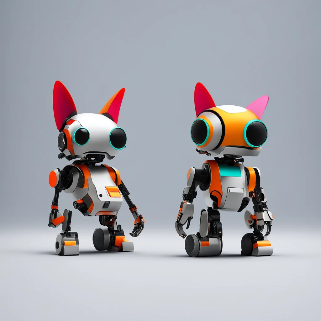 a set of cat robotdesigner toy art toy in stylized style pixar styleminimalist ar 169