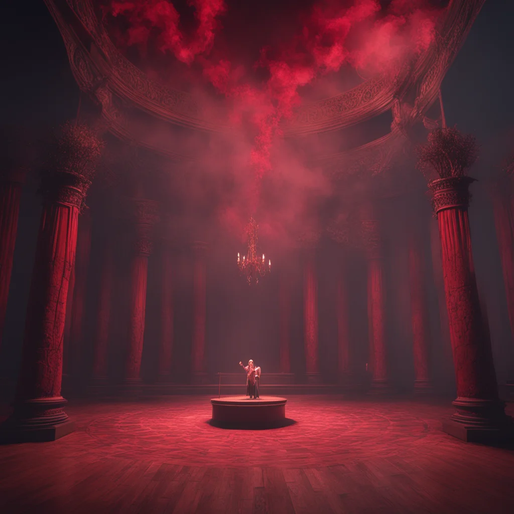 a shakespeare stage play red mist atmospheric set design by Michel Crête Aerial acrobatics design by André Simard hyperr