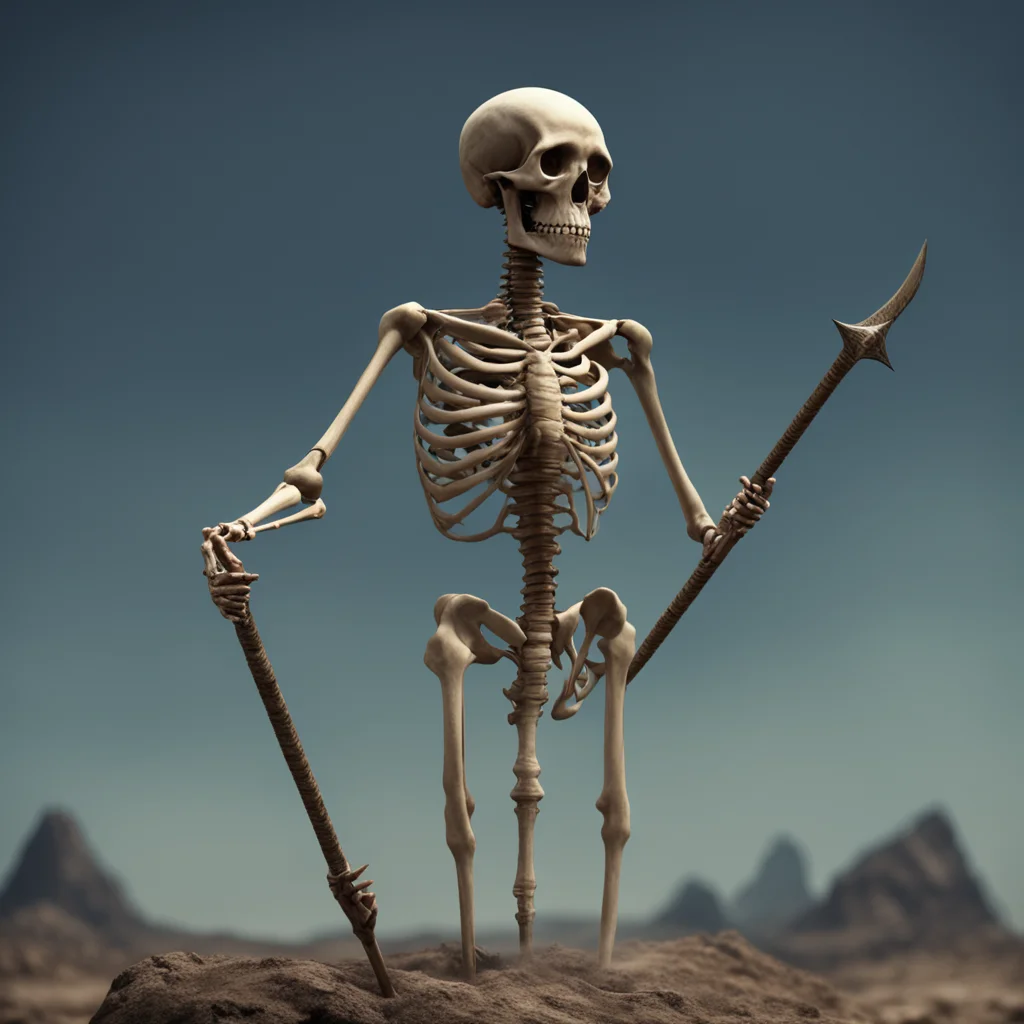 a skeleton holding a spear by Emil Melmoth ultra cgi ar 169