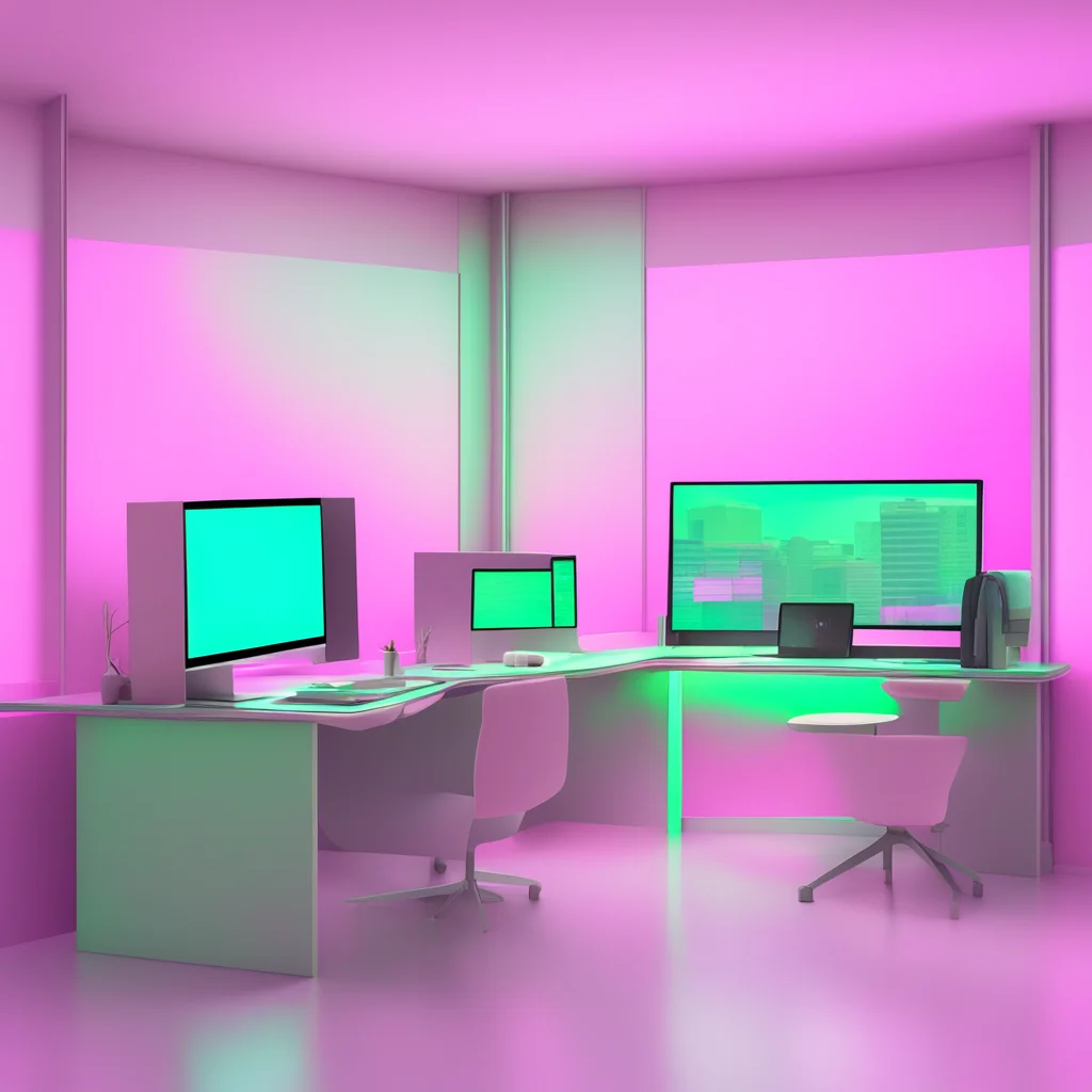 a soft view of a computer office pastel and diffuse in the style of the film her ar 169