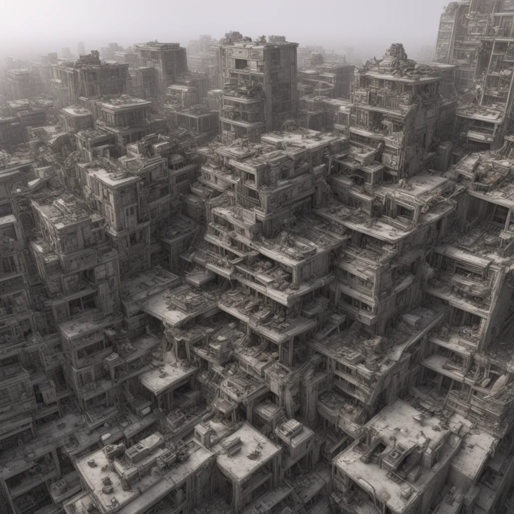 a swarm of plushies intertwined thousands of parts kitbash greeble timber construction building in a building social hou