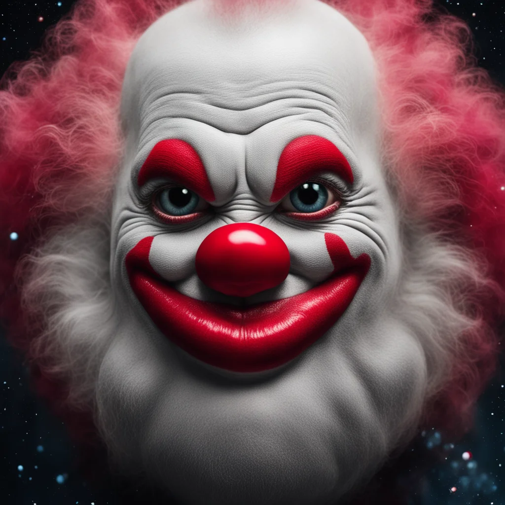 a universe of details transposed onto a red clown nose incredibly detailed