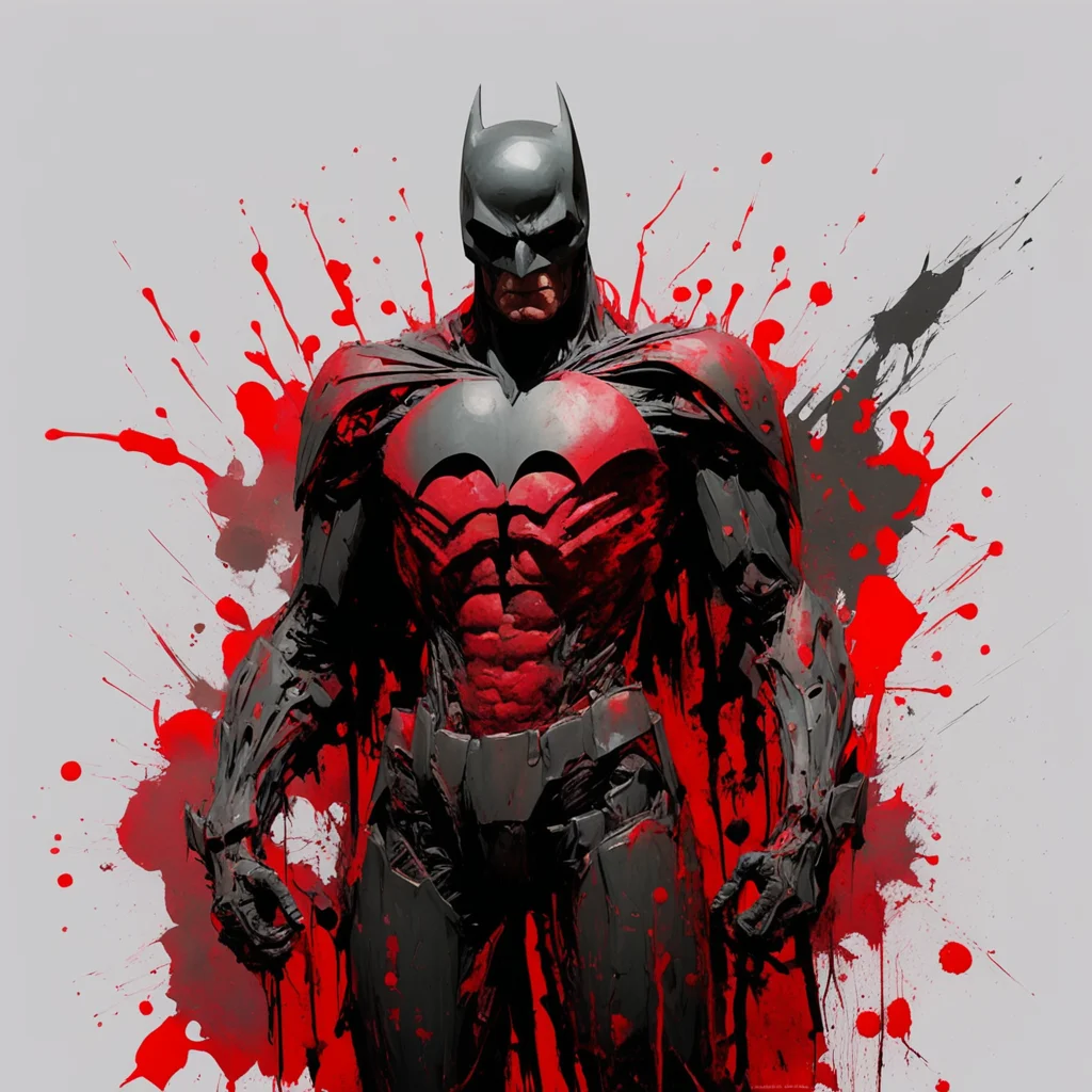 abstract dark rotten sinewy skeletal red batman by ashley wood and phil hale 4K detailed post processing —h 450