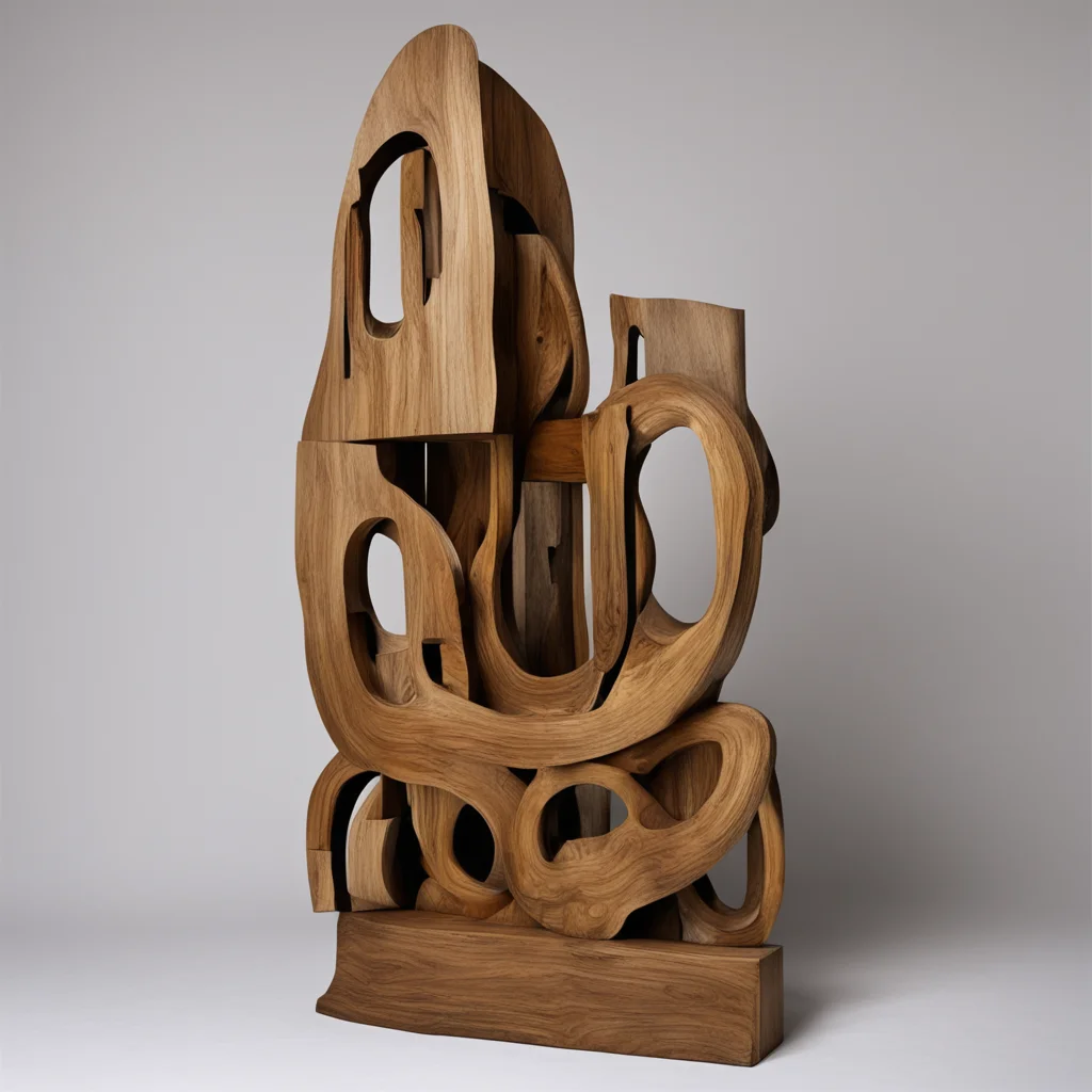 abstract wood sculpture found objects weird museum piece