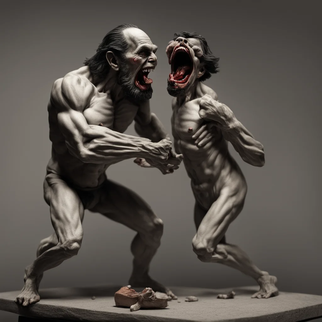 action figures of saturn devouring his son by goya hyper realism realistic octane render old photograph w 800 h 1200