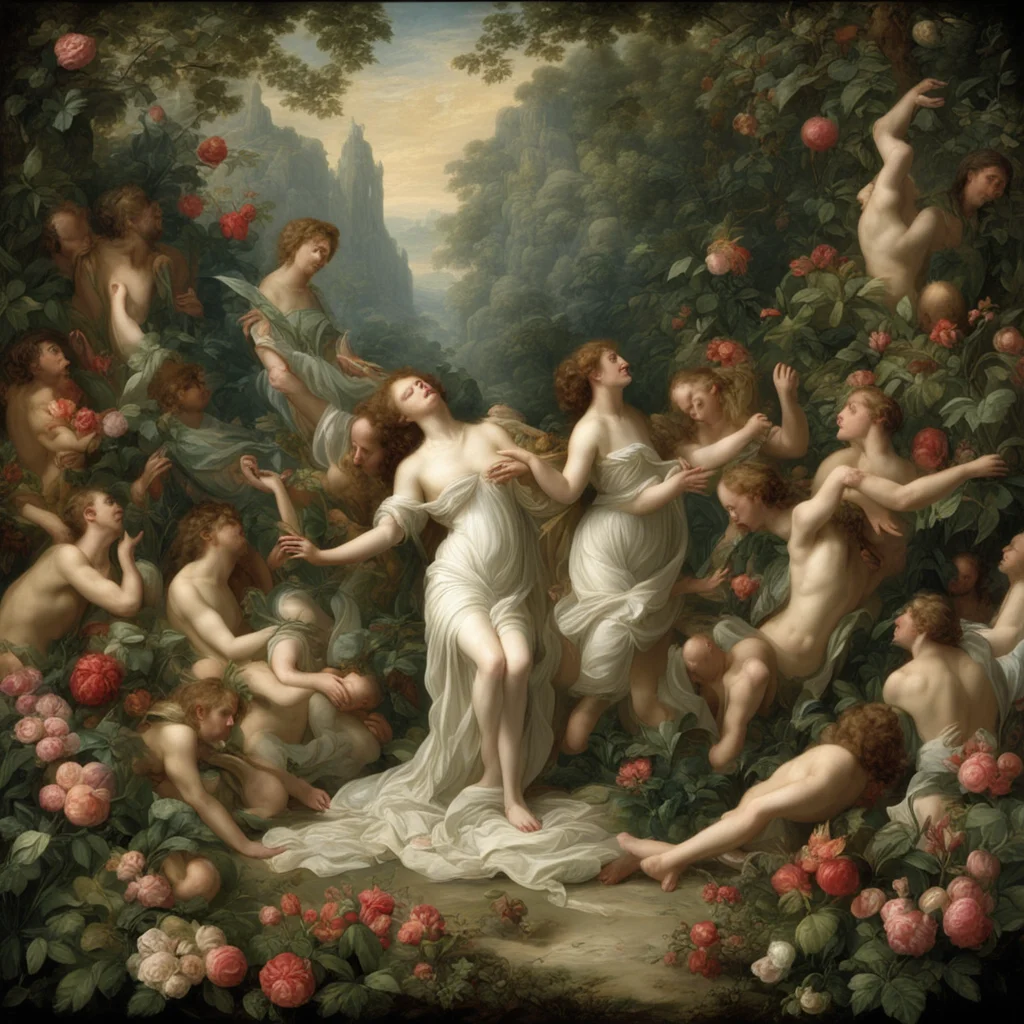 agony & ecstasy in the garden of Eden cinematic detailed baroque style