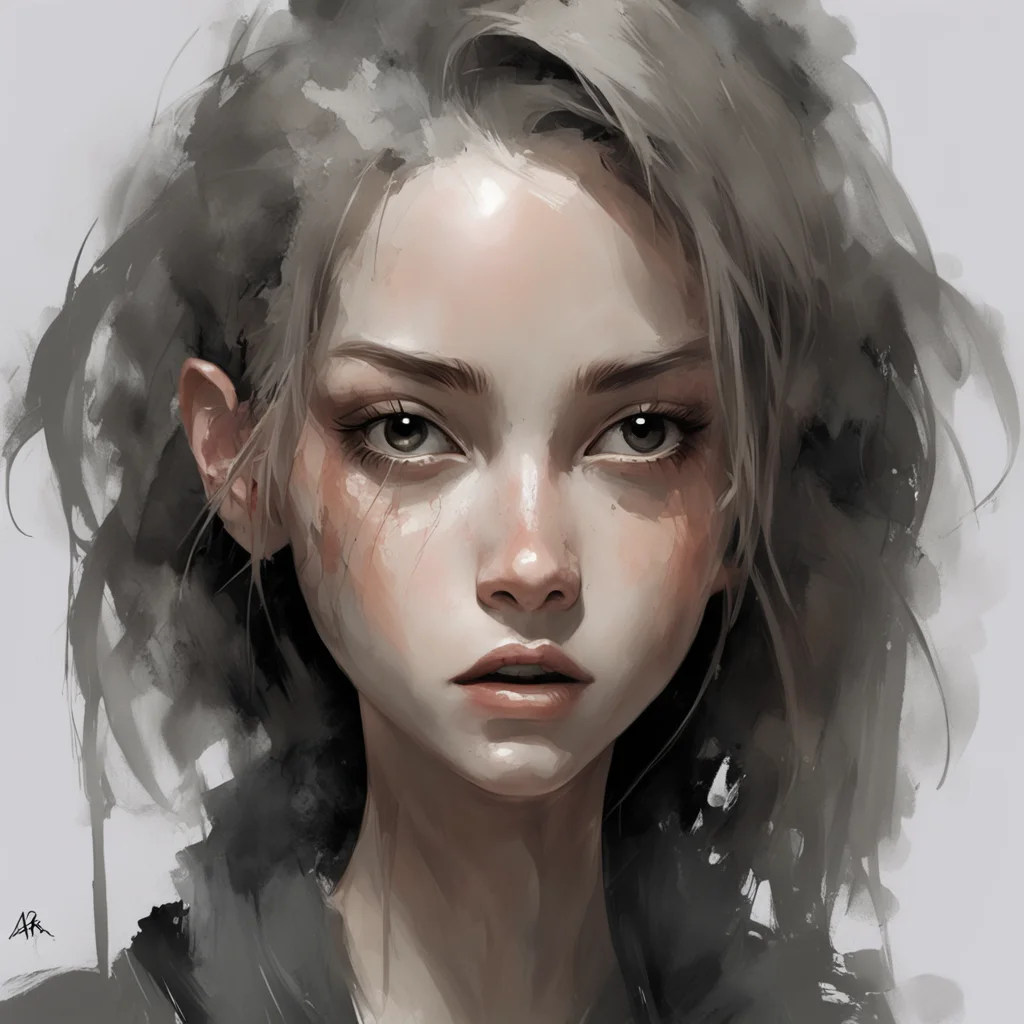 airbrush  beautiful expressive girl Close up character portrait lean face concept art trending in artstation by Ashley W