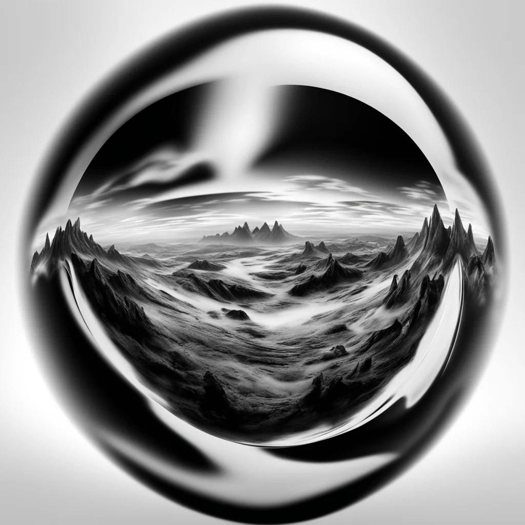 airbrush black and white abstact landscape 360 vr sphere