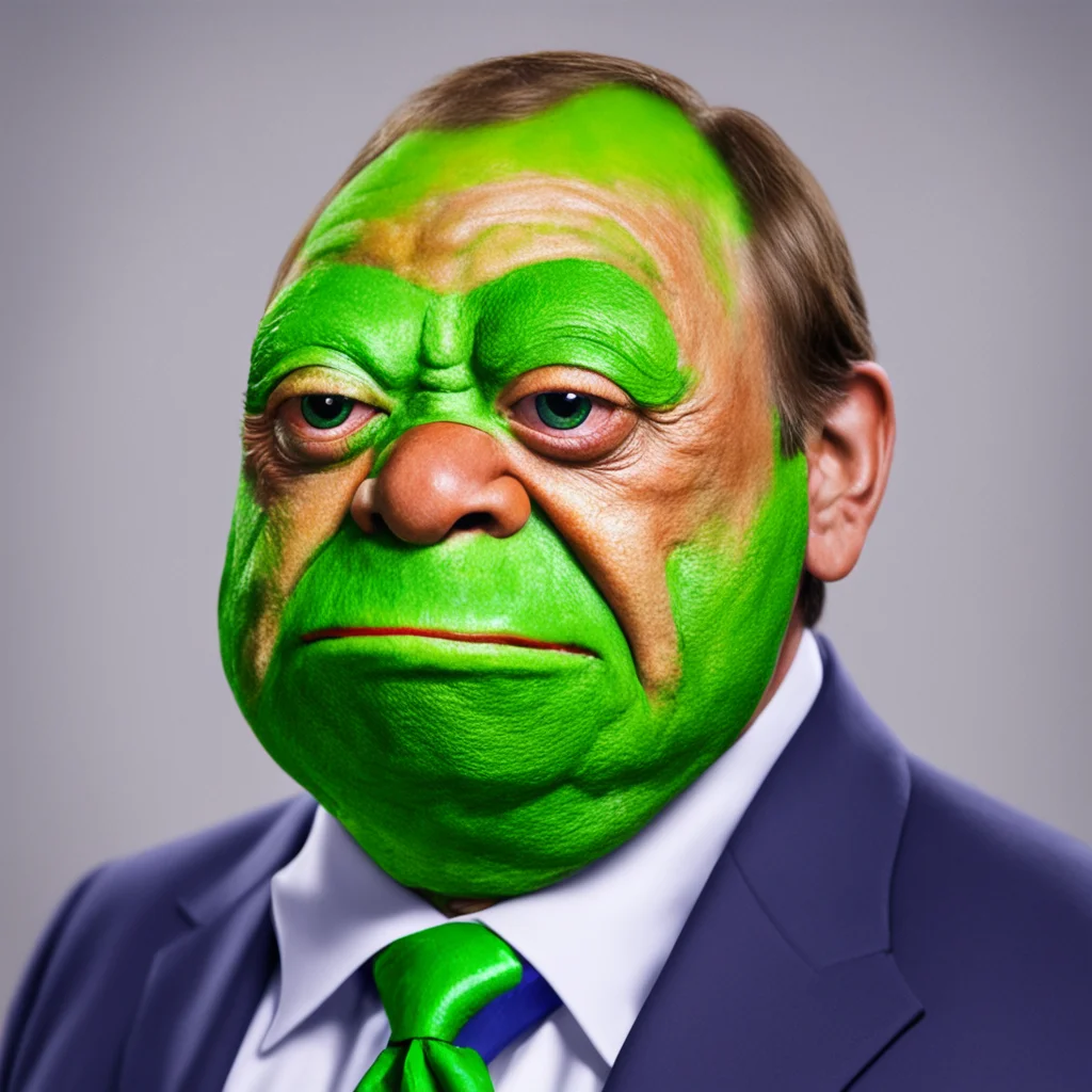 alex jones with pepe the frog painted on photorealism