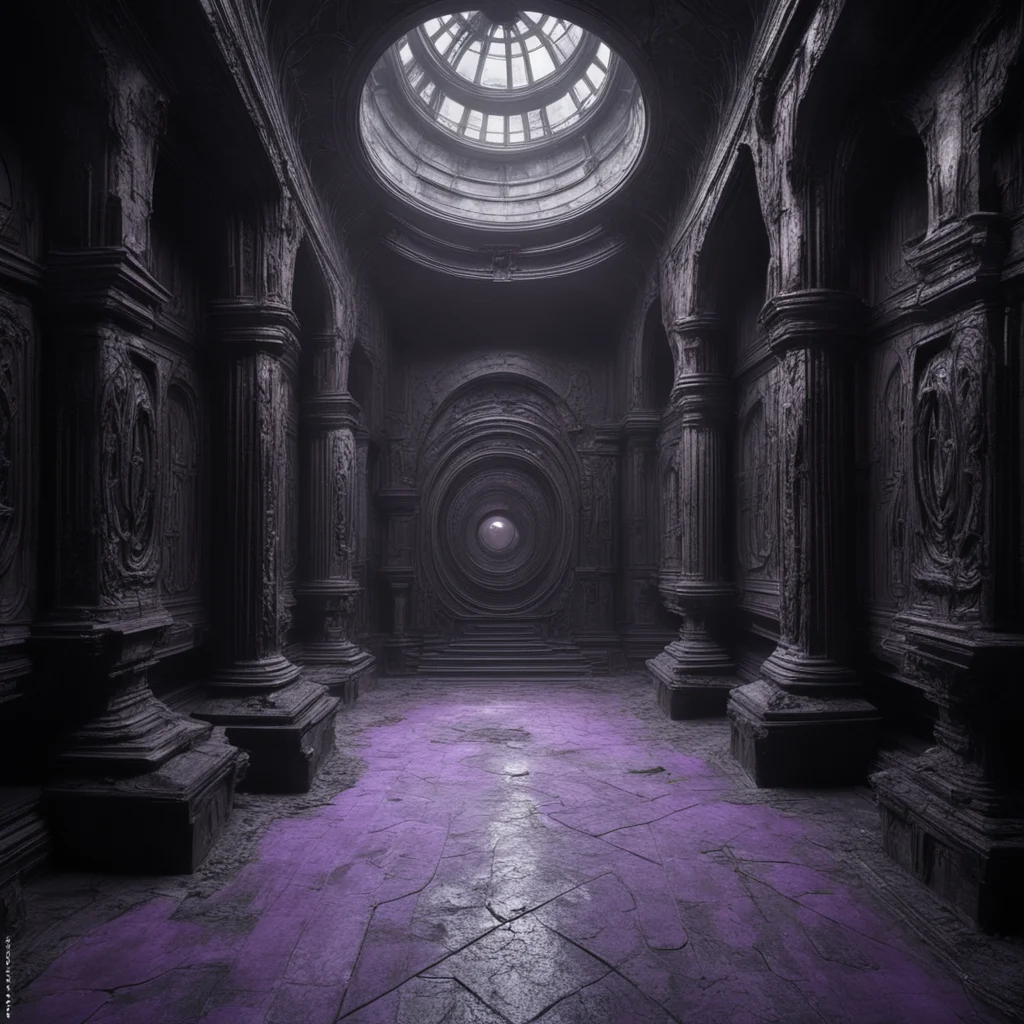 alien giger interior made of black Iron stone style like Maurits Cornelis Escher faded purple light and lightning with h