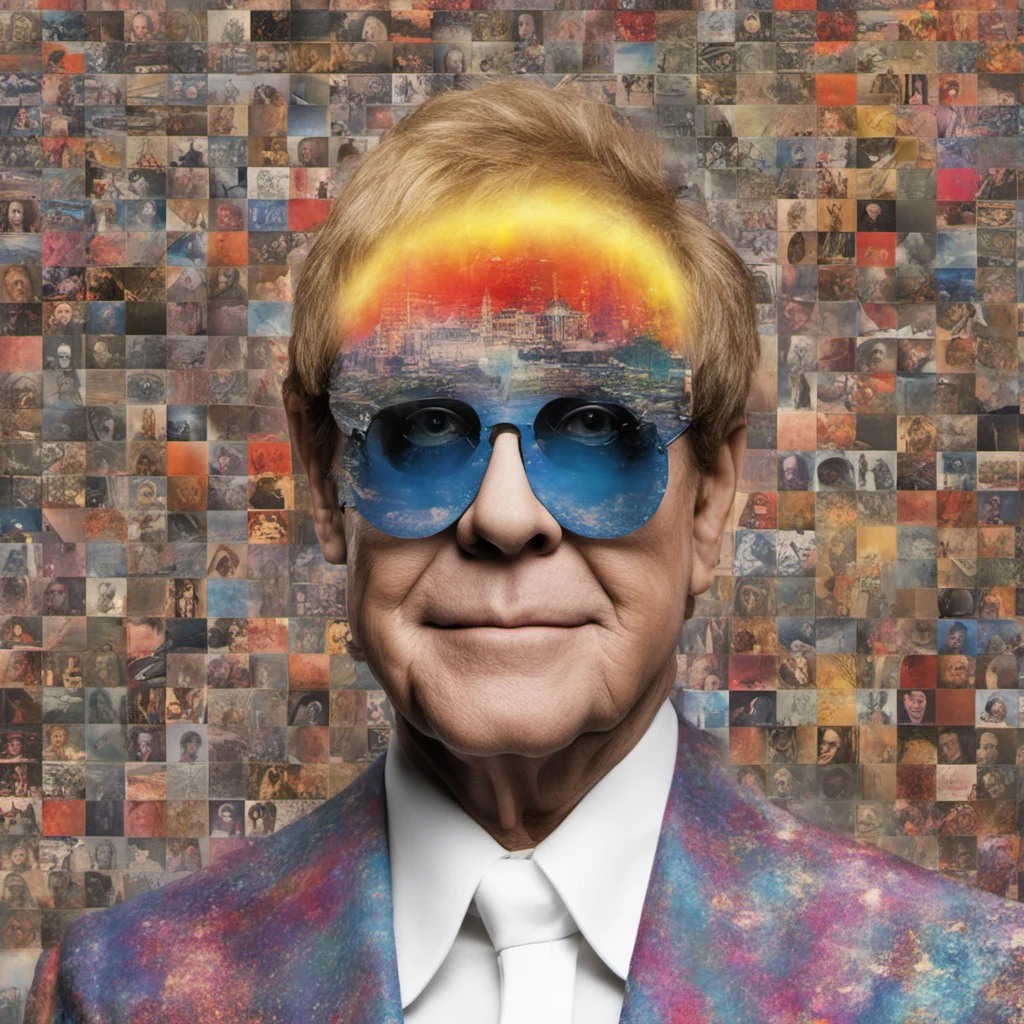 all the elton John album covers combined into one