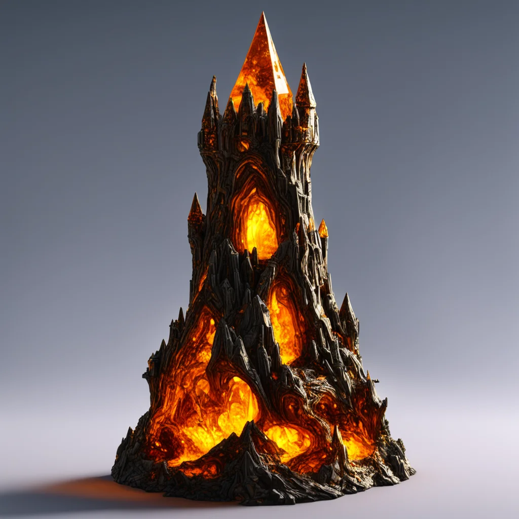 amber stone containing a fantasy wizard tower highly detailed octane ar 169