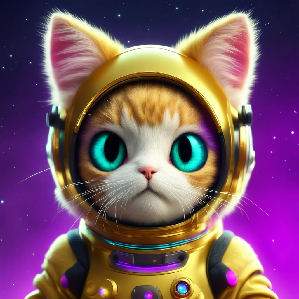 an adorable CG render of the cutest fuzziest space cat in a space helmet from the Adorable Nebula by Beeple octane rende
