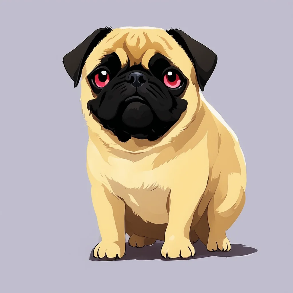 an adorable pug by pokemon style