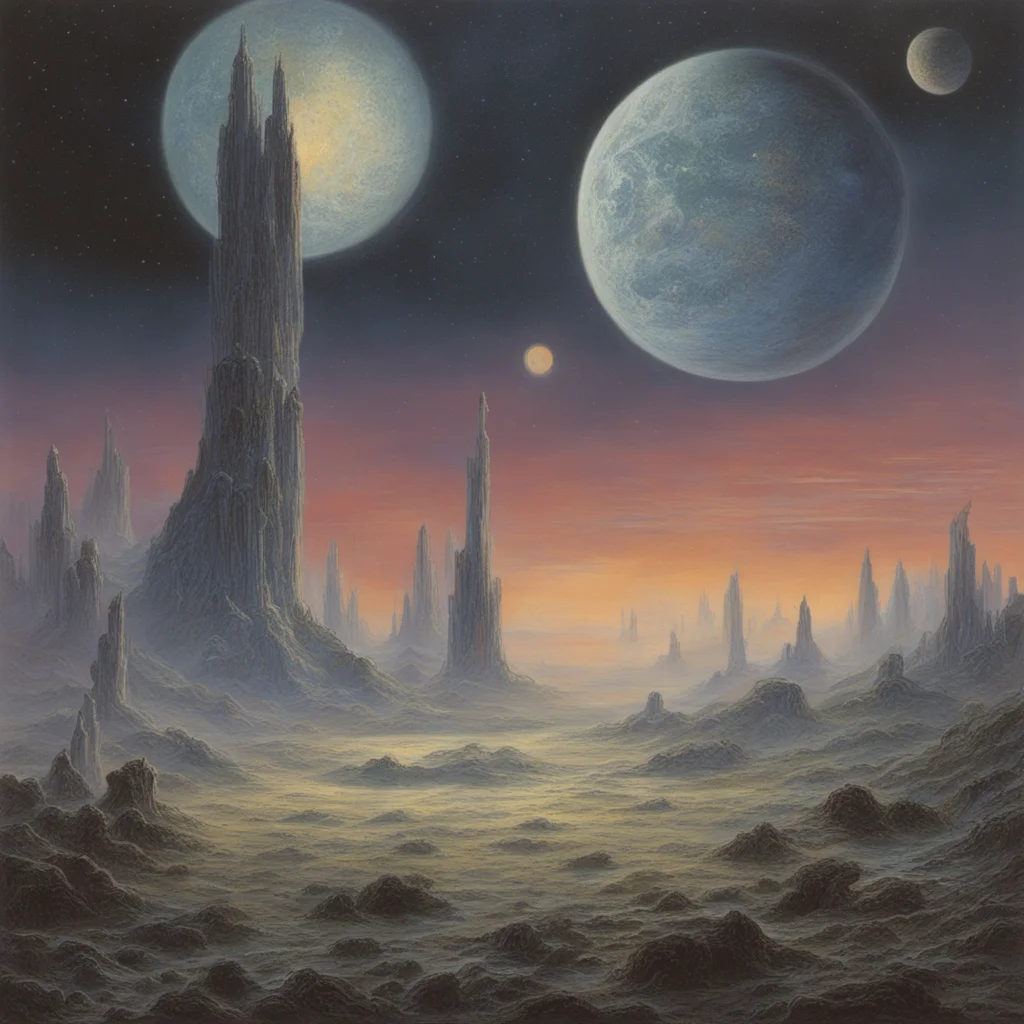 an eerie cosmic landscape by Gilbert Williams h 384