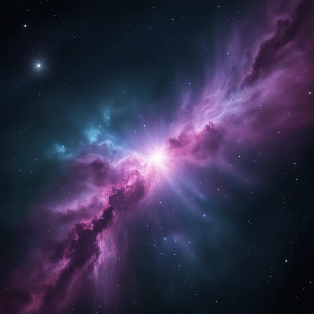 an epic realistic highly detailed photograph of a nebula during night with star filled sky cinematic atmosphere vray ren
