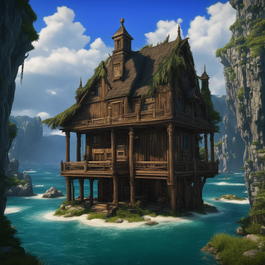 an unaccompanied tiny fantasy cabin sits on the island of storms by final fantasy xv altissia lp