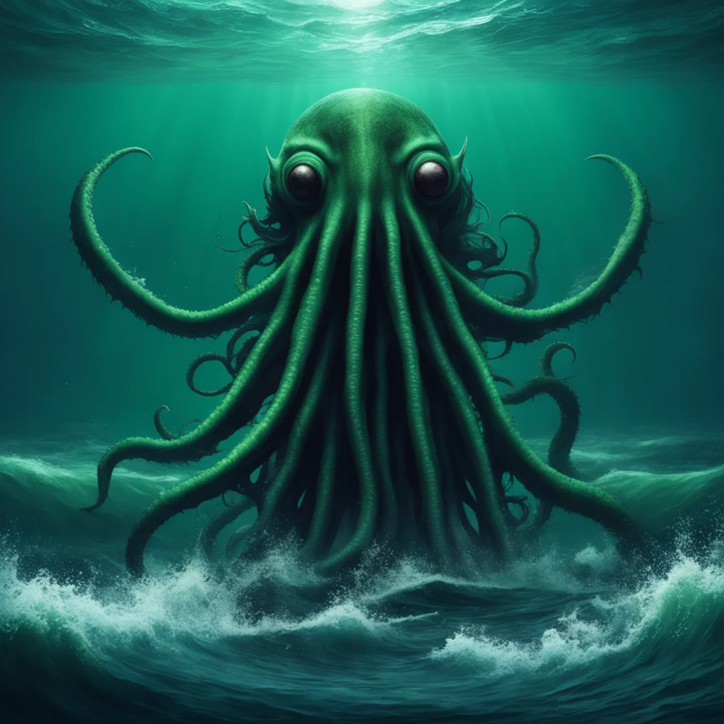 an unknown ancient evil  cthulu like rises from the depths of the oceanmaximum detail bea