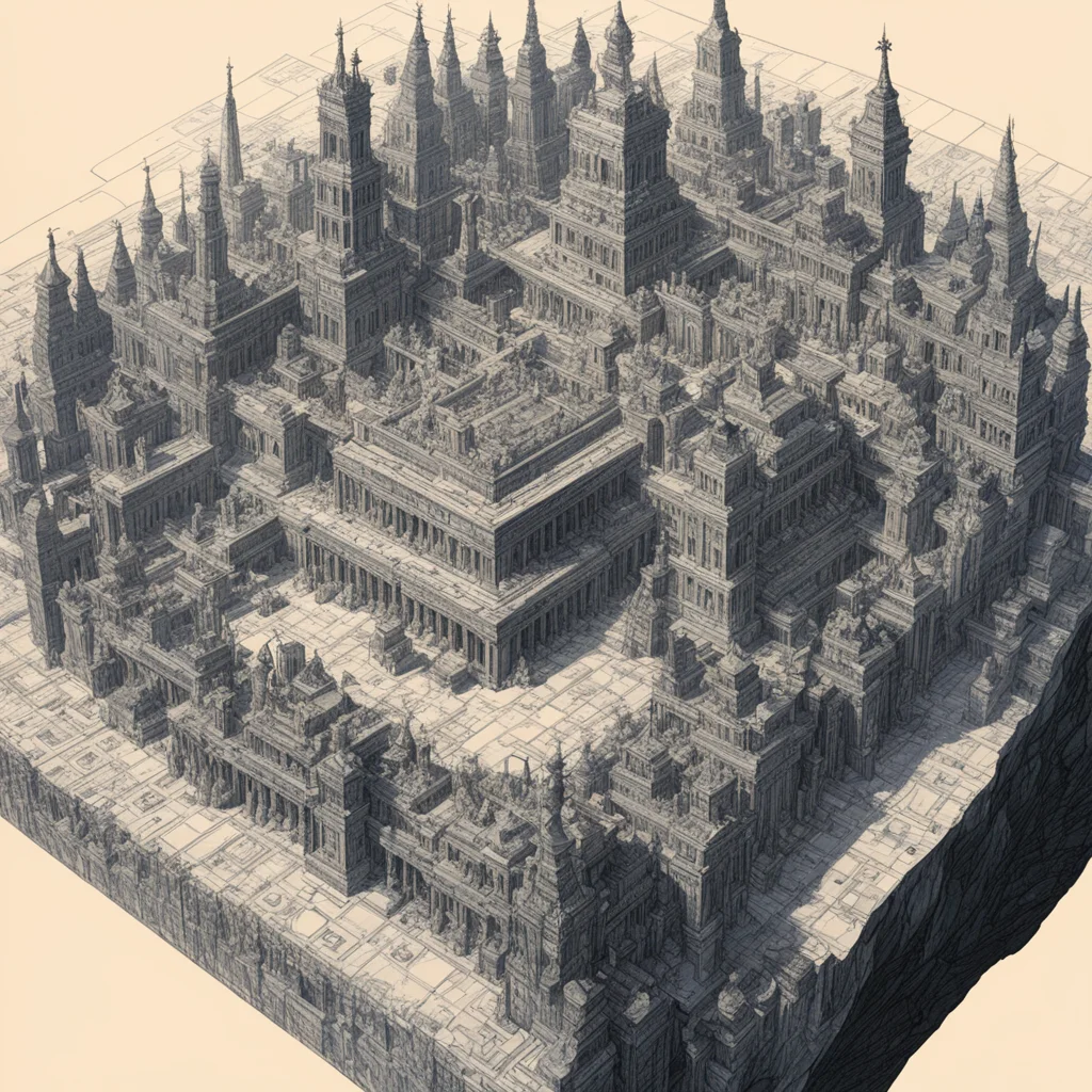 ancient city made of chess by johfra bosschart and kilian eng  detailed perspective view