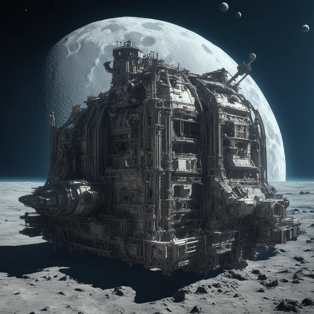 ancient gothic submarine cathedral space station on moons surface atmospheric chaotic ultrarealistic highly detailed cin