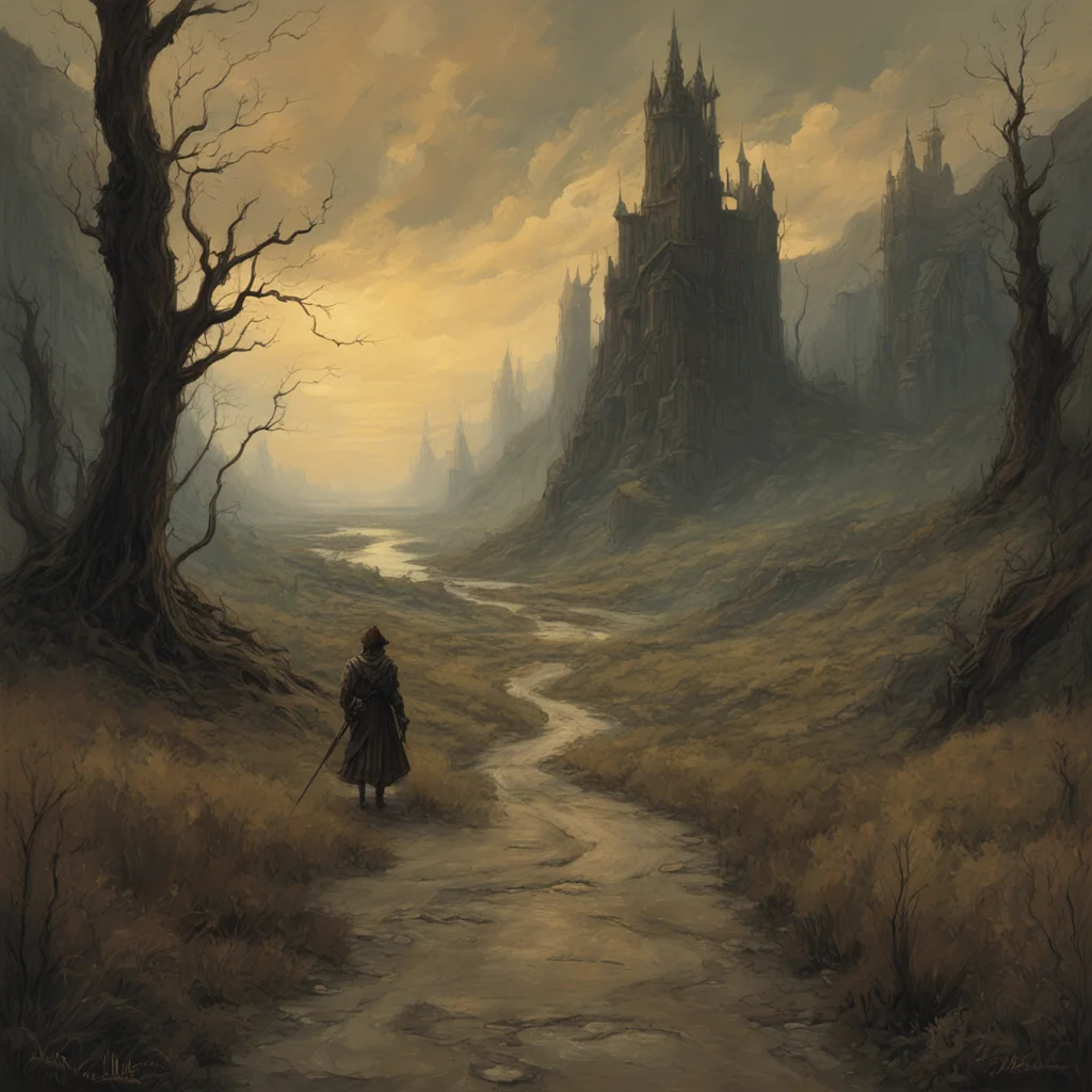 and on the lonely road I shall wait in the style of craig mullins and arthur rackham lp