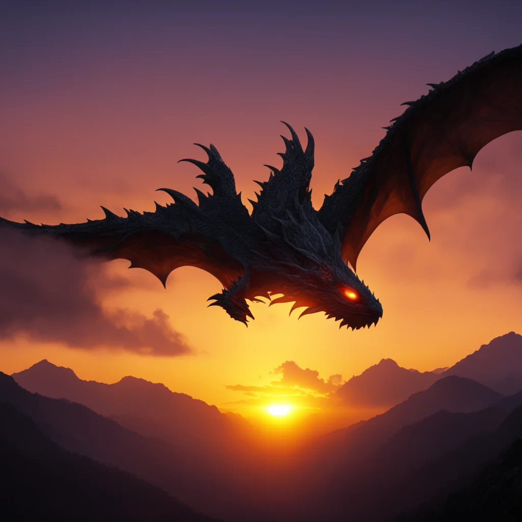 angel look like dragonblack skybig orange sunrisemysterysoftnessA mountain Vision of Majesty—video uplight