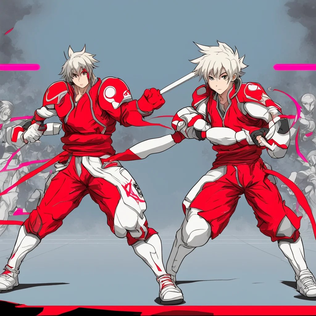 anime fighting tournament with red outlines