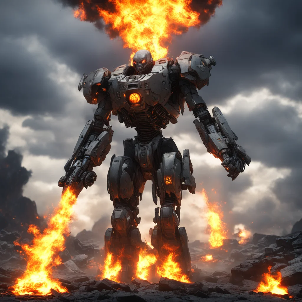 apocalypse by flamethrowers by robots in the style of William Blake unreal engine 8k high detail