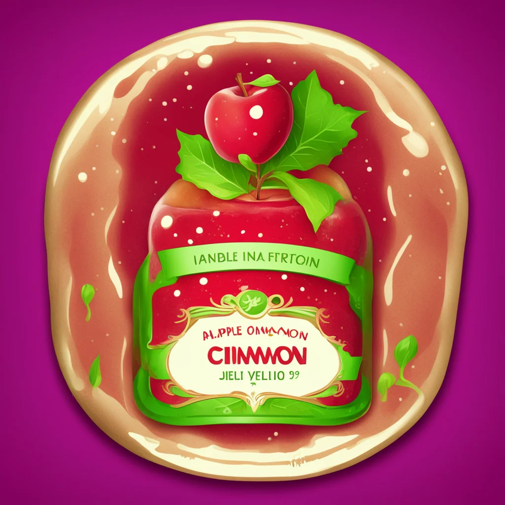 apple cinnamon jelly label design 2D illustration