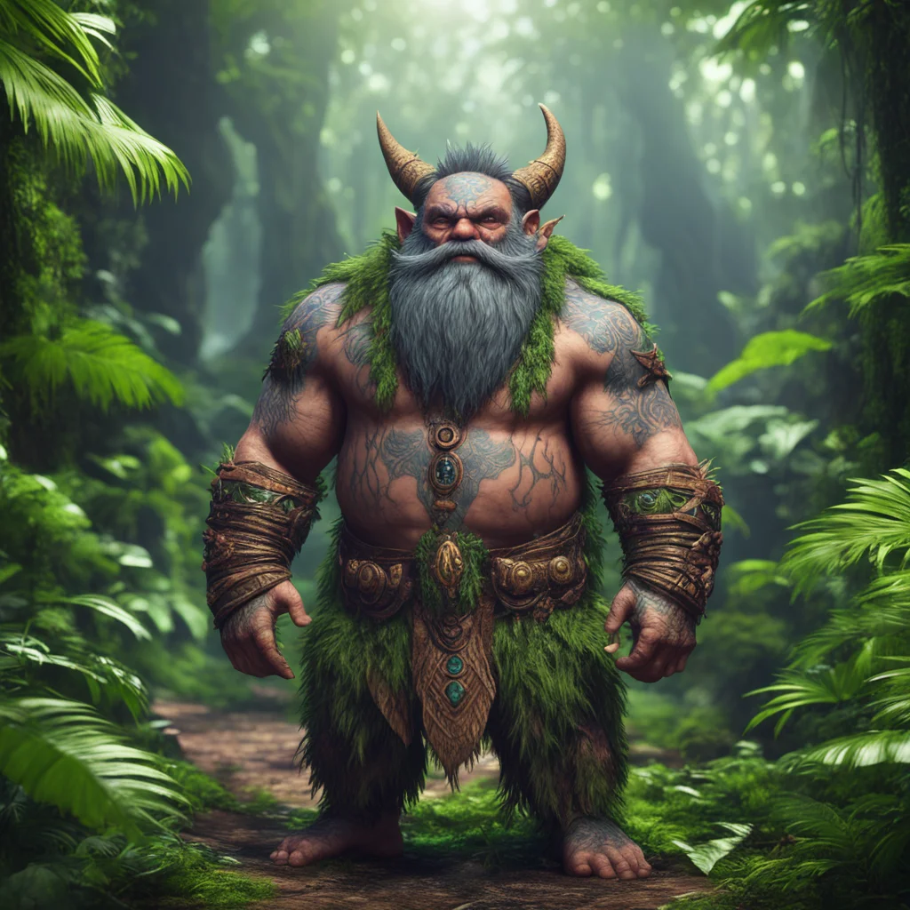 artstation Tribal dwarf wearing a maskin fractal junglemonster no blur ultra realistic volumetric light pohotobash high 
