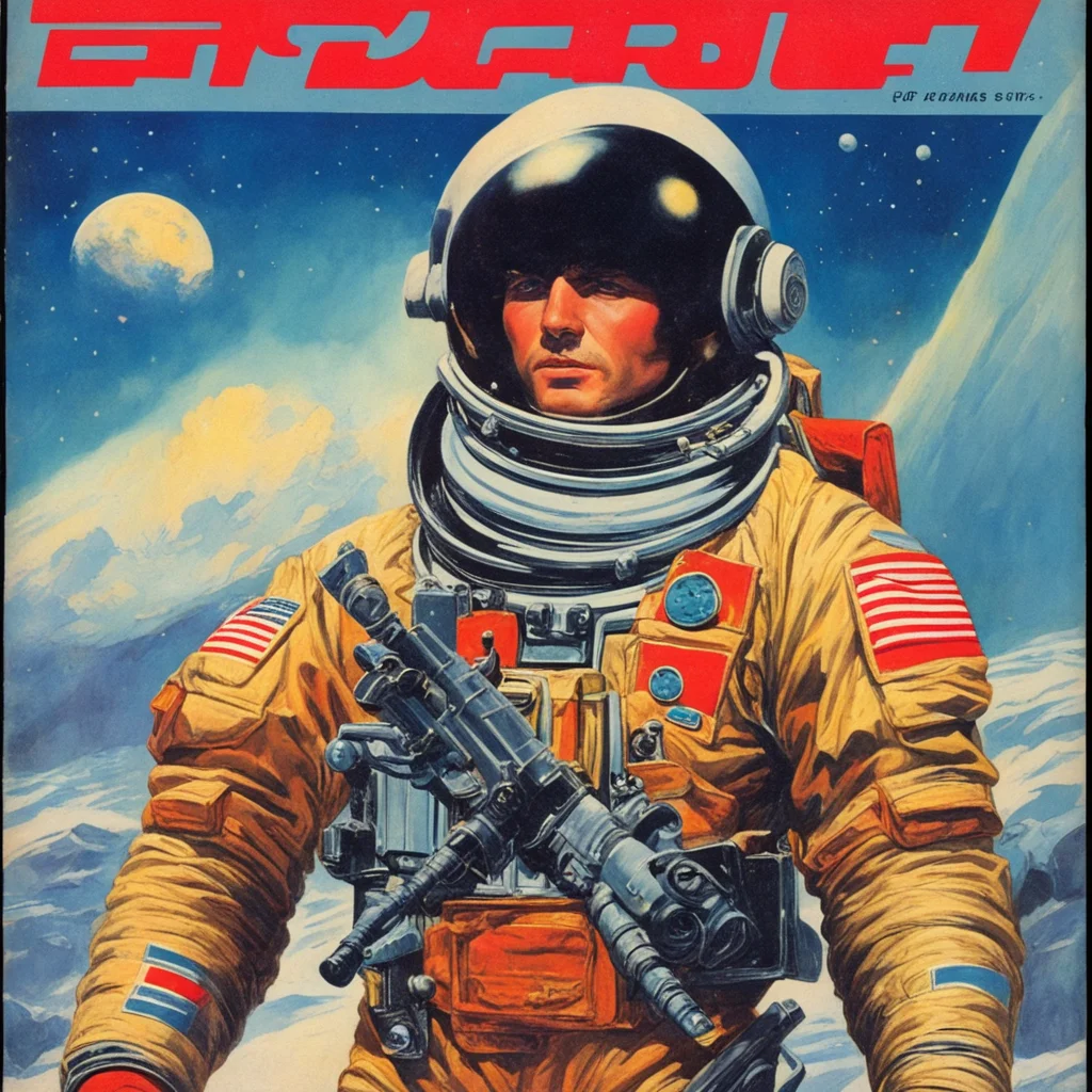 astronaut soldier epic pulp art fantasy magazine circa 1978 ar 1117