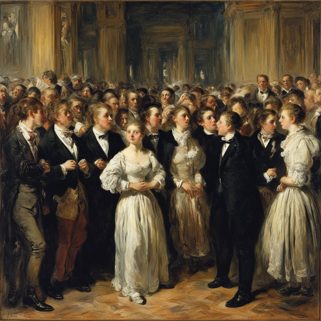 at a rave by ADOLPH VON MENZEL detailed realism