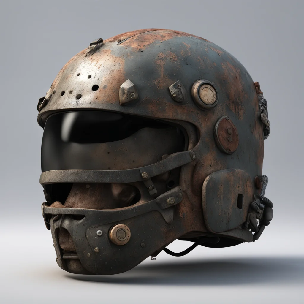 baseball helmet post apocalyptic cyberpunk ultra realistic octane render 8K