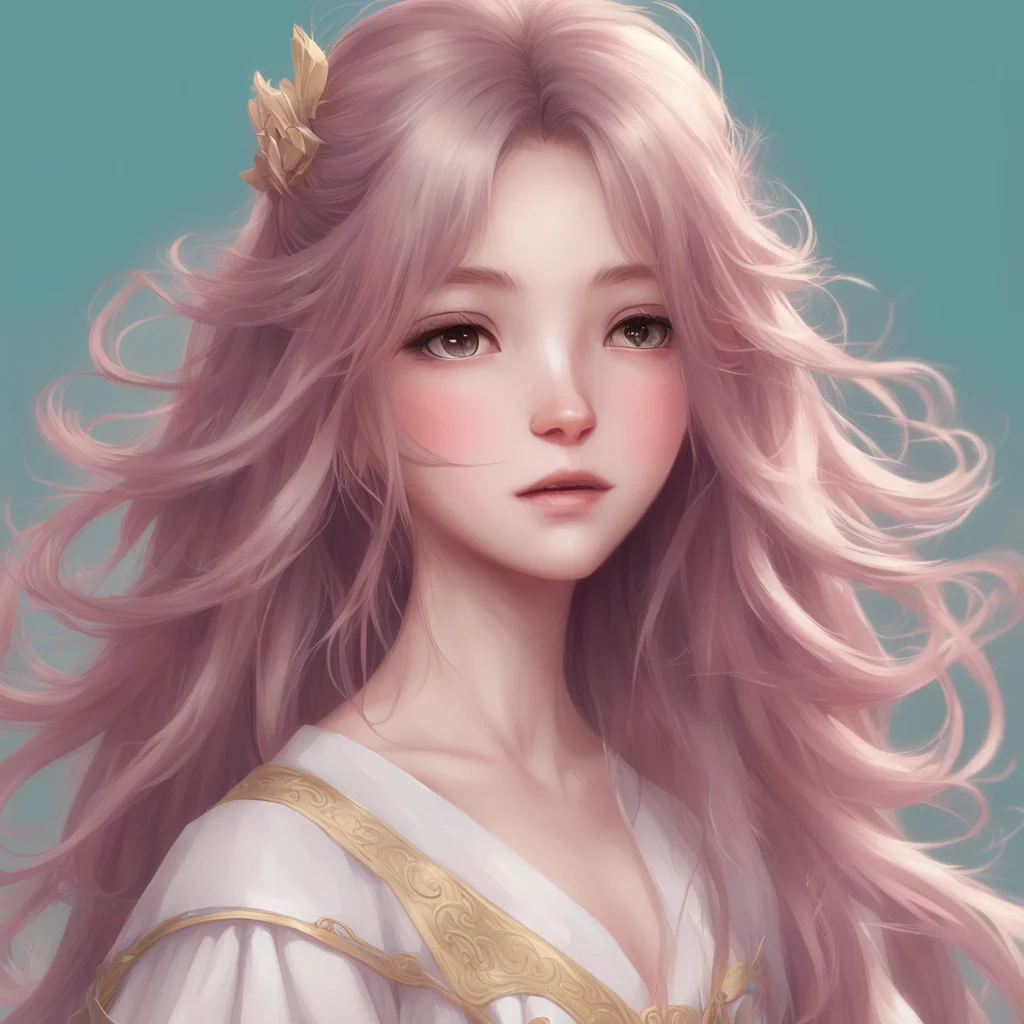beautiful adorable Princessbeautiful portrait painting of a anime girl youthful attractivegrace  flowing hair muted colo