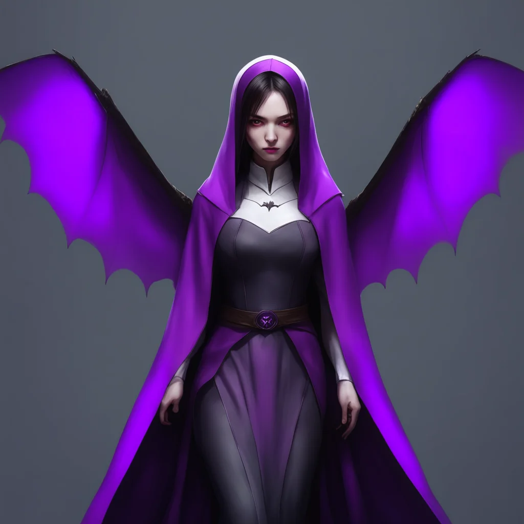 beautiful girl bat wingsthe nun dark little purple Ruan Jia artstation ar 12