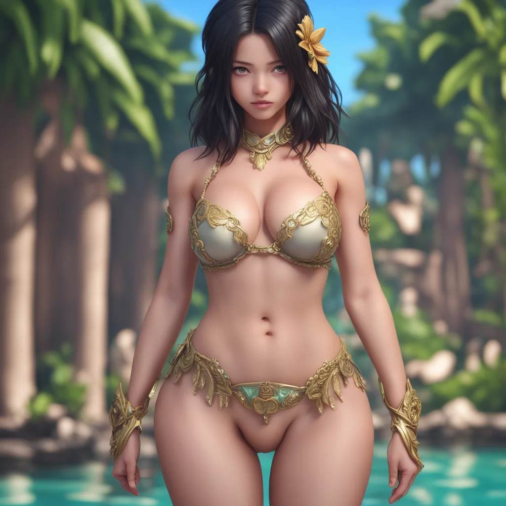 beautiful girl wearing a bikini style in [Hunters X Hunters] the animation clearest line art exquisite ornate elegant de