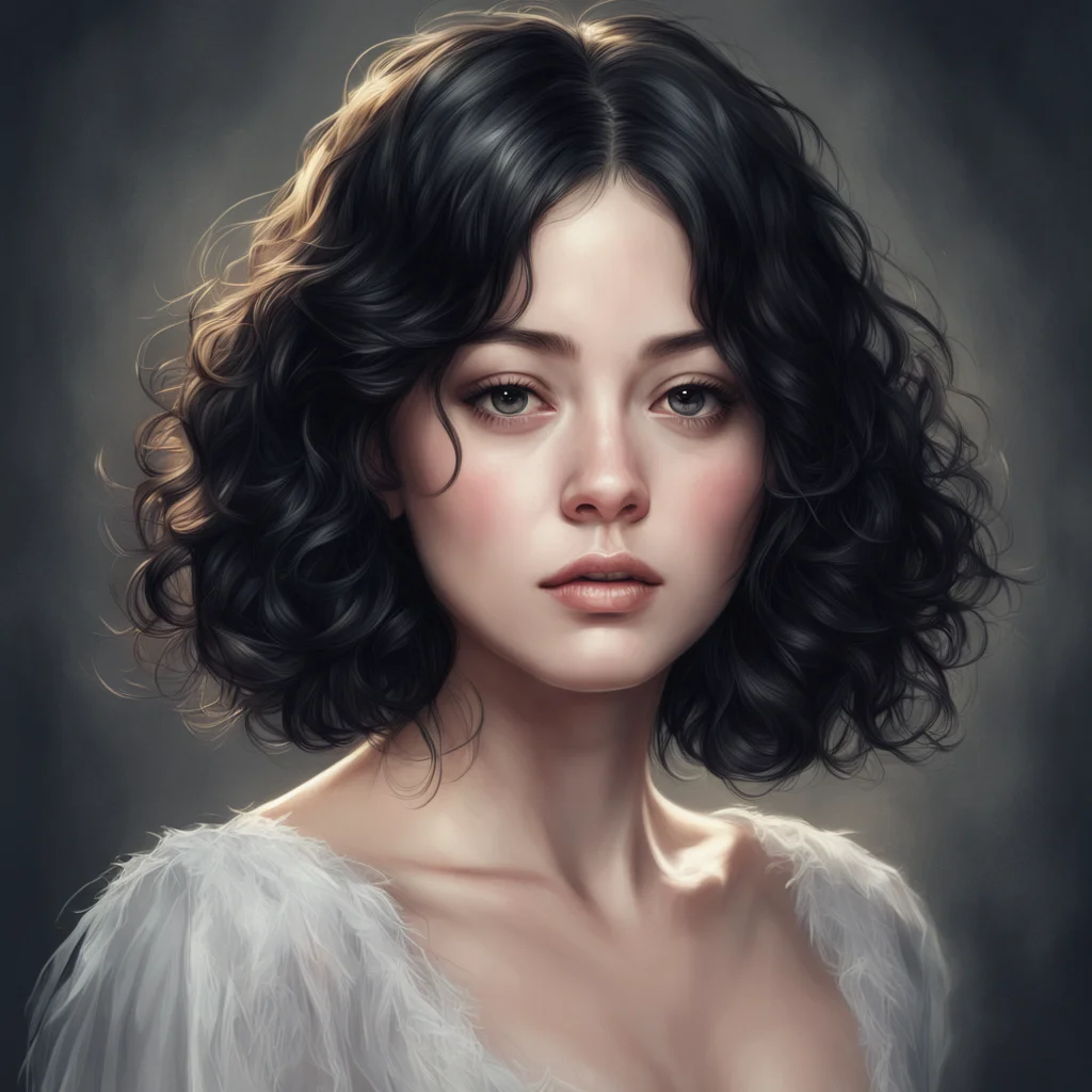 beautiful girl with short wavy black hair who looks like Marion Cotillard portraitoil painting intricate complexity rule