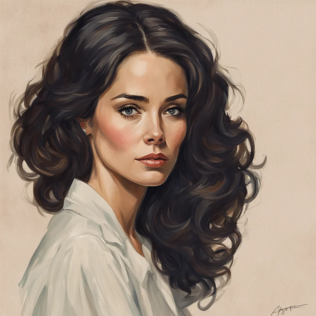 beautiful portrait painting of Abigail Spencer concept art  trending on artstation by Norman Rockwell