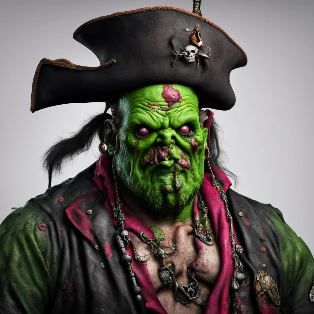 big fat zombie pirate with earring