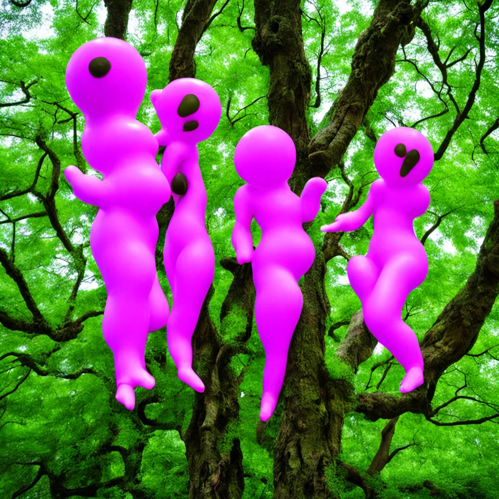 blowup dolls hanging in the trees