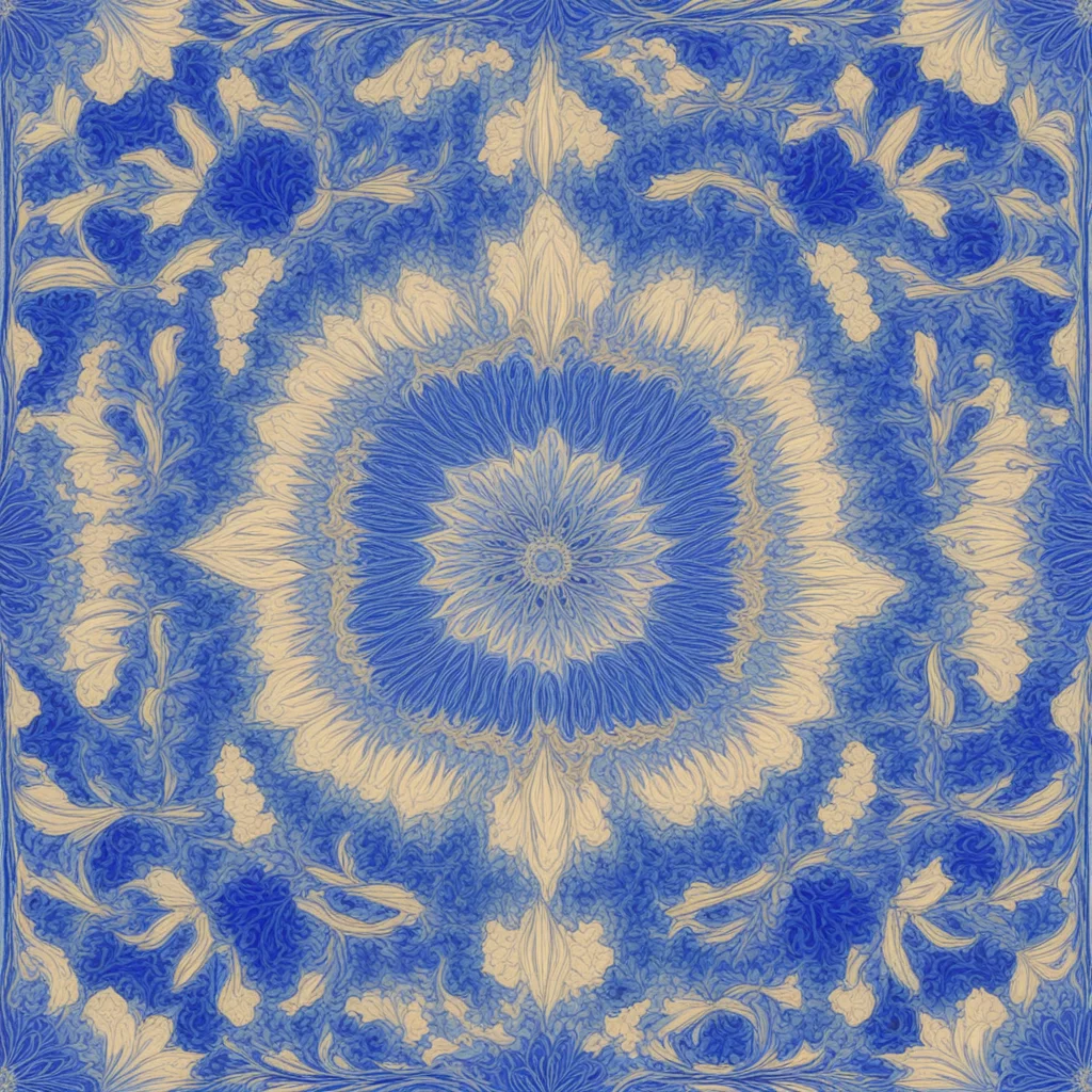 blue spanish tile  symmetrical  kaleidoscope  seamless  high quality