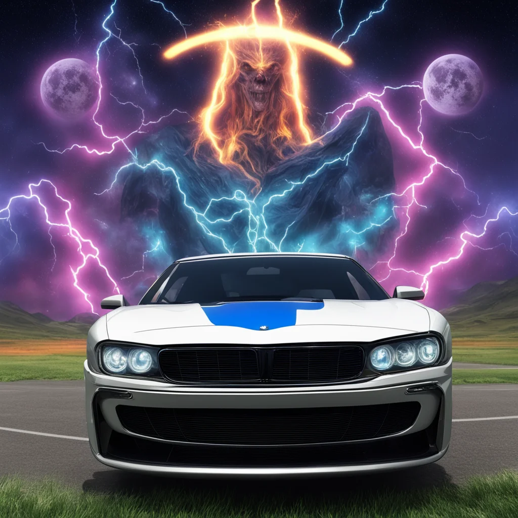 bmw driven by joey 4chan in federal chaos wizard overlord lightning bolt schizo posting pepe kek top down areoles nightm