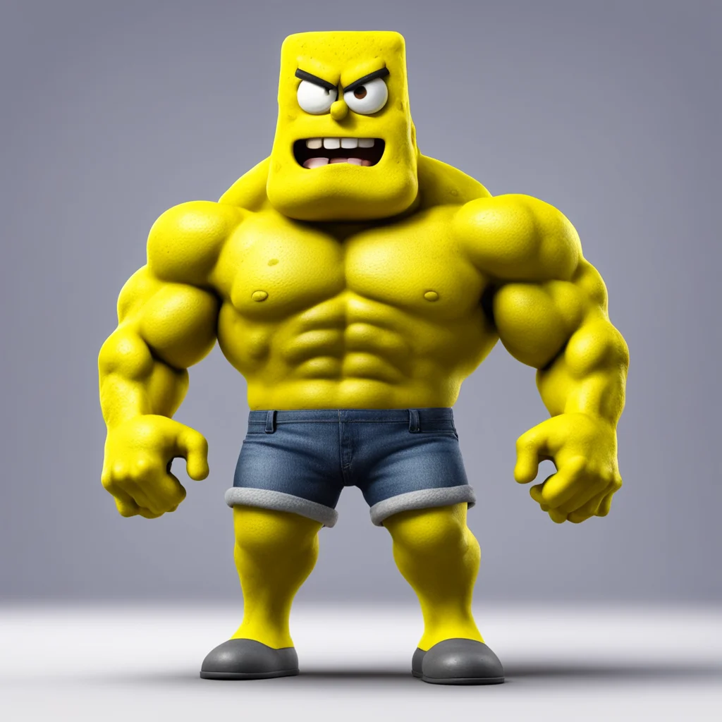 body building SpongeBob extreme muscles —ar 45