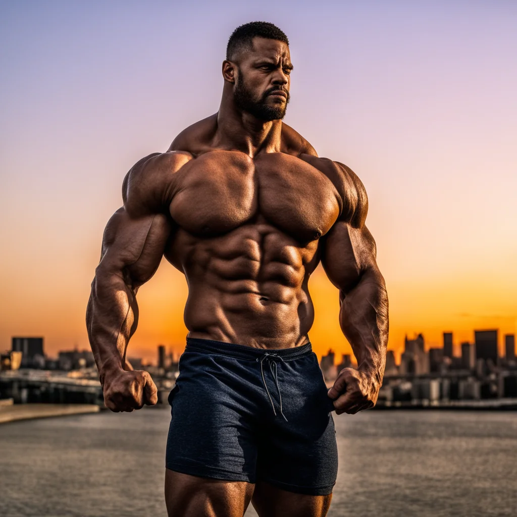 body building sunset extreme muscles —ar 45