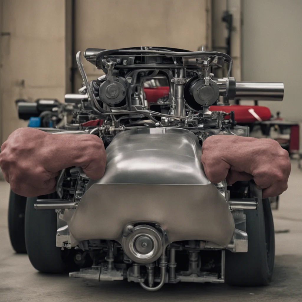 body building v8 big block engine  extreme muscles  still from a Paul Thomas Anderson movie —ar 53