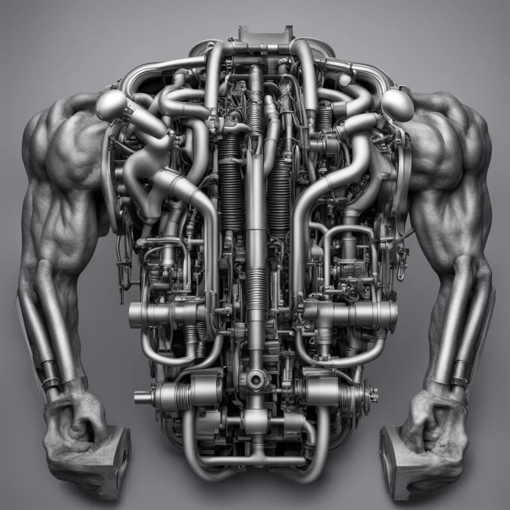 body building v8 engine  extreme muscles —ar 45