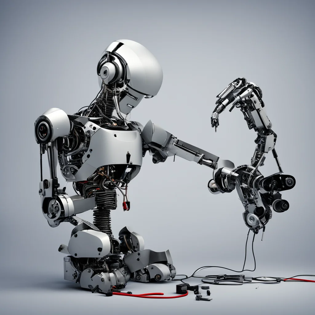 broken robot repairing its self
