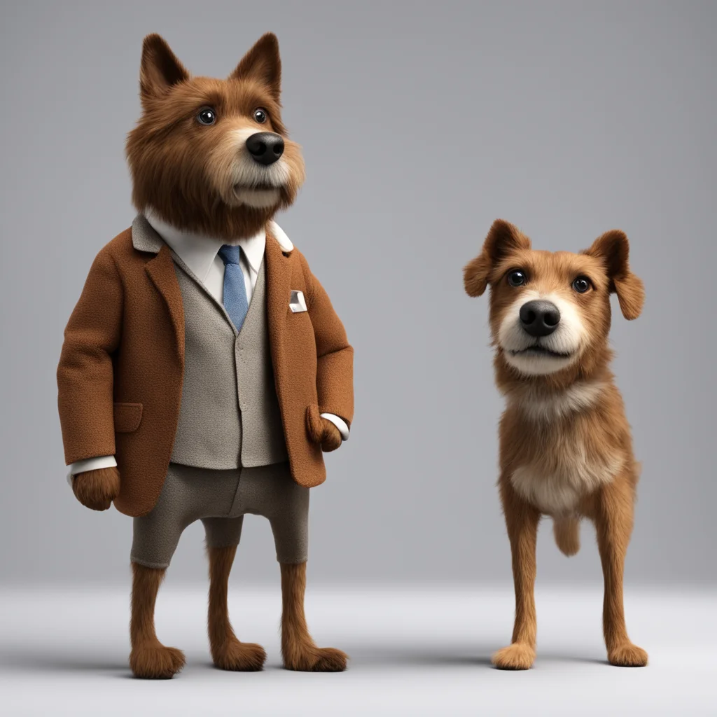 brown long face dog with human body puppet dressed like a high school coach eyes direct wide shot full body 8k rendering