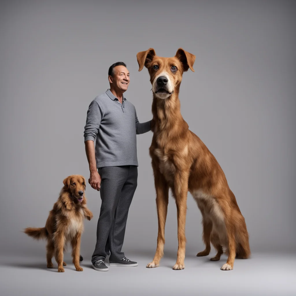 brown long face dog with human body puppet in a studio dressed like a high school coach ultra wide shot full body 8k ren
